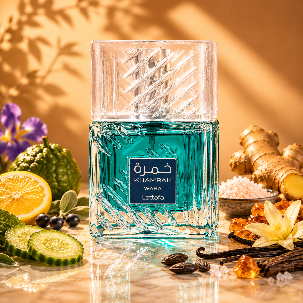 Lattafa Khamrah Waha original perfume bottle