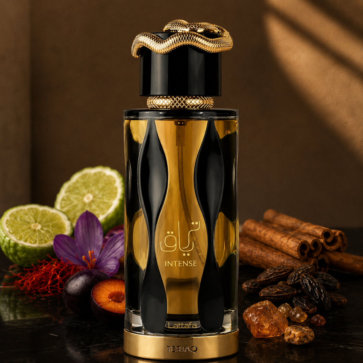 Lattafa Teriaq Intense perfume bottle, authentic EDP decant